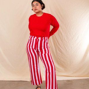 Big Bud Press Vintage Stripe Work Pants in Red